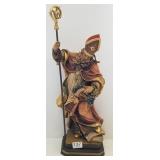 Swiss decorated & carved wood figure Bishop with