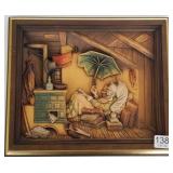 Anri carved wood plaque 9 1/2" x 11"