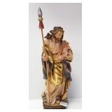 Staffler signed carved wood & decorated figure 12"