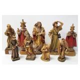 9 Swiss, etc. carved wood religious figures - 8"