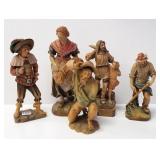 5 signed Stahli, etc. Swiss carved wood figures -