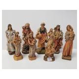 8 Swiss, etc. carved wood female figures - Stahli,