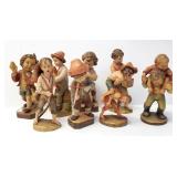 8 Anri, etc. wood carved children figures -