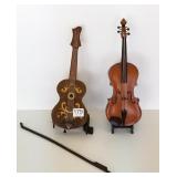 2 Reuge instrument motif music boxes - 10" long