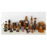 Group of miniature novelty wood carved, etc.