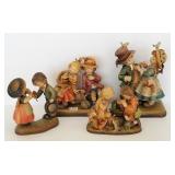 4 carved wood Anri figures - tallest 9"