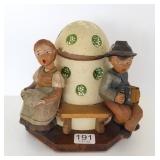 Vintage Swiss carved wood music box - 6 1/2"