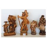 4 Swiss, etc. carved religious figures - 10"