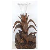 Antique Black Forest wood carved epergne wildlife