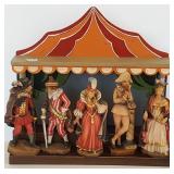 Staffler carved wood 5 pc theatrical figure set w/