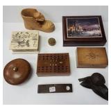 Group incl. wooden boxes, rosewood level, etc.