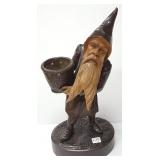Black Forest wood carved gnome figure - 16"H