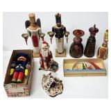 Group of wooden figures, nutcracker, etc. (some as