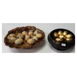2 Black Forest, etc. carved bowl with eggs music