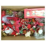 Group of vintage Christmas decor including wooden