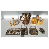Group of small German, etc. carved wood angels,