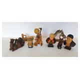 Group of German, etc. carved wood figures