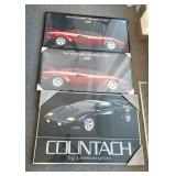 3 framed advertising posters - Lamborghinis 24" x