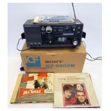 Sony ICF - 6800W radio with box & some record