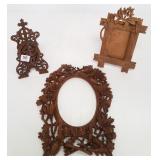 3 carved Black Forest frames 8" x 12" largest