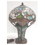 Antique style leaded glass lamp