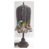 Antique style leaded glass lamp- lily base