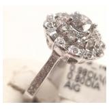 14k white gold ring set with approx .98ct diamond
