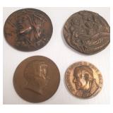 4 bronze medals 2 1/2" to 3 1/2"- commemorative,
