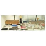 Group of small musical instruments- harmonicas,