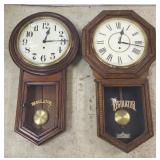 2 antique regulator wall clocks
