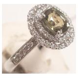 Platinum ring set with 1.25ct natural alexandrite