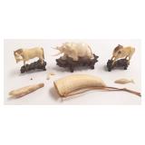 Group of carved ivory figures etc. (some as seen)