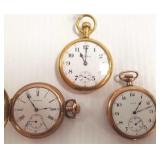 3 vintage pocket watches including South Bend