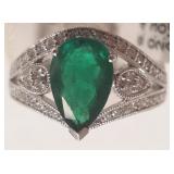 Platinum ring set with approx 2.02ct natural