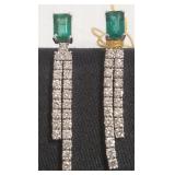 18k white gold earrings set with approx 1.41 tcw