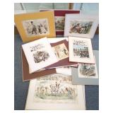Collection of antique colored puck satirical