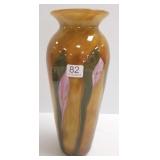 Fields & Fields 11" art glass vase with calla lily