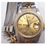 Ladies 14k & stainless Rolex date watch