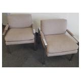 Pair of Milo Baughman chrome chairs