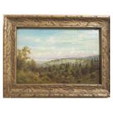 Framed signed C.D. Robinson antique oil on board-