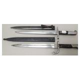 2 German bayonets with scabbards