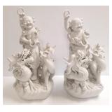 2- 20" blanc de chine Oriental figures