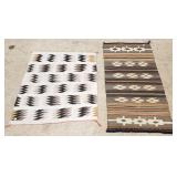 2 antique Navajo rugs 48" x 43" & 60" x 33"