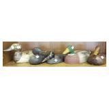 5 wooden duck decoys