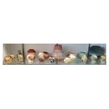 6 vintage Native American pottery vases & 12