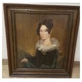 Antique painting on panel- portrait 32"x 36"