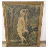 Large framed oil on canvas- nude 41"x 55"