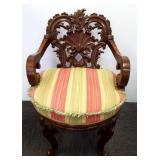 Antique carved Victorian swivel chair (repaired)