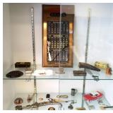Group incl. Western brass calendar, knives,