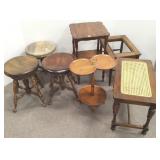 3 ball & claw foot organ stools & 4 small